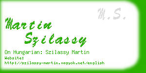 martin szilassy business card